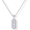 imagePAVOI 14K Gold Plated Dainty Dog Tag Charm Pendant Mom Necklace for Women  Gold Adjustable Sliding Chain Mama Necklace Jewelry for Mothers Day  Mommy to Be Gift Customizable Removable Charm PendantWhite Gold