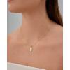 imagePAVOI 14K Gold Plated Dainty Dog Tag Charm Pendant Mom Necklace for Women  Gold Adjustable Sliding Chain Mama Necklace Jewelry for Mothers Day  Mommy to Be Gift Customizable Removable Charm PendantYellow Gold