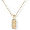 imagePAVOI 14K Gold Plated Dainty Dog Tag Charm Pendant Mom Necklace for Women  Gold Adjustable Sliding Chain Mama Necklace Jewelry for Mothers Day  Mommy to Be Gift Customizable Removable Charm PendantYellow Gold