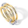 imagePAVOI 14K Gold Plated Interlocked Stackable Rings for Women  Statement Mixed Metals Multi Ring Stack  Cubic Zirconia TwoToned Connected Bands Stacking JewelryYellow Gold