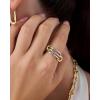 imagePAVOI 14K Gold Plated Interlocked Stackable Rings for Women  Statement Mixed Metals Multi Ring Stack  Cubic Zirconia TwoToned Connected Bands Stacking JewelryWhite Gold