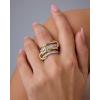 imagePAVOI 14K Gold Plated Interlocked Stackable Rings for Women  Statement Mixed Metals Multi Ring Stack  Cubic Zirconia TwoToned Connected Bands Stacking JewelryTwoToned