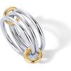imagePAVOI 14K Gold Plated Interlocked Stackable Rings for Women  Statement Mixed Metals Multi Ring Stack  Cubic Zirconia TwoToned Connected Bands Stacking JewelryWhite Gold