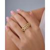 imagePAVOI 14K Gold Plated Interlocked Stackable Rings for Women  Statement Mixed Metals Multi Ring Stack  Cubic Zirconia TwoToned Connected Bands Stacking JewelryWhite Gold