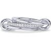 imagePAVOI 14K Gold Plated Interlocked Stackable Rings for Women  Statement Mixed Metals Multi Ring Stack  Cubic Zirconia TwoToned Connected Bands Stacking JewelryWhite Gold