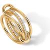 imagePAVOI 14K Gold Plated Interlocked Stackable Rings for Women  Statement Mixed Metals Multi Ring Stack  Cubic Zirconia TwoToned Connected Bands Stacking JewelryYellow Gold