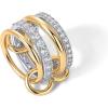 imagePAVOI 14K Gold Plated Interlocked Stackable Rings for Women  Statement Mixed Metals Multi Ring Stack  Cubic Zirconia TwoToned Connected Bands Stacking JewelryTwoToned