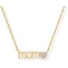 imagePAVOI 14K Gold Plated Pendant Mom Necklace for Women  Dainty Gold Chain Mama Necklace Jewelry Gift for Mothers DayYellow Gold