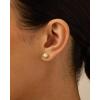 imagePAVOI 14K Gold Plated Round Shell Pearl Jewelry Set for Women  Gold Pearl Necklace and Earring Set with Pendant Necklace and Caged Stud Earrings PackYellow Gold