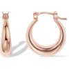 imagePAVOI 14K Gold Plated Sterling Silver Posts Oval Chunky Hoop Earrings for Women  Trendy Statement Thick Gold Hoops  Lightweight Dangle EarringsRose Gold