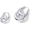 imagePAVOI 14K Gold Plated Sterling Silver Posts Oval Chunky Hoop Earrings for Women  Trendy Statement Thick Gold Hoops  Lightweight Dangle EarringsWhite Gold