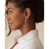 imagePAVOI 14K Gold Plated Sterling Silver Posts Oval Chunky Hoop Earrings for Women  Trendy Statement Thick Gold Hoops  Lightweight Dangle EarringsWhite Gold
