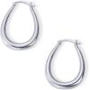 imagePAVOI 14K Gold Plated Sterling Silver Posts Oval Chunky Hoop Earrings for Women  Trendy Statement Thick Gold Hoops  Lightweight Dangle EarringsWhite Gold