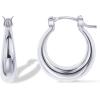 imagePAVOI 14K Gold Plated Sterling Silver Posts Oval Chunky Hoop Earrings for Women  Trendy Statement Thick Gold Hoops  Lightweight Dangle EarringsWhite Gold