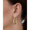imagePAVOI 14K Gold Plated Sterling Silver Posts Oval Chunky Hoop Earrings for Women  Trendy Statement Thick Gold Hoops  Lightweight Dangle EarringsYellow Gold