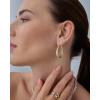 imagePAVOI 14K Gold Plated Sterling Silver Posts Oval Chunky Hoop Earrings for Women  Trendy Statement Thick Gold Hoops  Lightweight Dangle EarringsYellow Gold