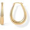 imagePAVOI 14K Gold Plated Sterling Silver Posts Oval Chunky Hoop Earrings for Women  Trendy Statement Thick Gold Hoops  Lightweight Dangle EarringsYellow Gold