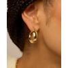 imagePAVOI 14K Gold Plated Sterling Silver Posts Oval Chunky Hoop Earrings for Women  Trendy Statement Thick Gold Hoops  Lightweight Dangle EarringsYellow Gold