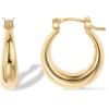 imagePAVOI 14K Gold Plated Sterling Silver Posts Oval Chunky Hoop Earrings for Women  Trendy Statement Thick Gold Hoops  Lightweight Dangle EarringsYellow Gold