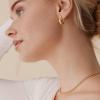 imagePAVOI 14K Gold Plated Sterling Silver Posts Oval Chunky Hoop Earrings for Women  Trendy Statement Thick Gold Hoops  Lightweight Dangle EarringsYellow Gold