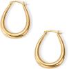 imagePAVOI 14K Gold Plated Sterling Silver Posts Oval Chunky Hoop Earrings for Women  Trendy Statement Thick Gold Hoops  Lightweight Dangle EarringsYellow Gold