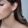 imagePAVOI 14K Gold Plated Sterling Silver Posts Shell Pearl Dangle Drop Earrings  Bridal Pearl Earrings for WomenSingle Pearl