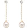 imagePAVOI 14K Gold Plated Sterling Silver Posts Shell Pearl Dangle Drop Earrings  Bridal Pearl Earrings for WomenSingle Pearl