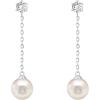 imagePAVOI 14K Gold Plated Sterling Silver Posts Shell Pearl Dangle Drop Earrings  Bridal Pearl Earrings for WomenSingle Pearl