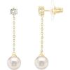 imagePAVOI 14K Gold Plated Sterling Silver Posts Shell Pearl Dangle Drop Earrings  Bridal Pearl Earrings for WomenSingle Pearl
