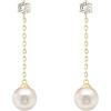 imagePAVOI 14K Gold Plated Sterling Silver Posts Shell Pearl Dangle Drop Earrings  Bridal Pearl Earrings for WomenSingle Pearl
