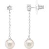 imagePAVOI 14K Gold Plated Sterling Silver Posts Shell Pearl Dangle Drop Earrings  Bridal Pearl Earrings for WomenSingle Pearl