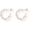 imagePAVOI 14K GoldPlated Classic Pearl Hoop Earrings for Women  Freshwater Pearl Earring PairPearls  Gold Discs