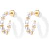 imagePAVOI 14K GoldPlated Classic Pearl Hoop Earrings for Women  Freshwater Pearl Earring PairPearls  Gold Discs