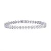 imagePAVOI 14K18K Gold Plated Simulated Diamonds Bezel Set Tennis Bracelets for Women  Cubic Zirconia Stones Trillion Trinity Radiant Cut Round Pear Heart Statement Bride Gold Bracelet Stack  Sizes 6575 InchWhite Gold