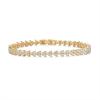imagePAVOI 14K18K Gold Plated Simulated Diamonds Bezel Set Tennis Bracelets for Women  Cubic Zirconia Stones Trillion Trinity Radiant Cut Round Pear Heart Statement Bride Gold Bracelet Stack  Sizes 6575 InchYellow Gold