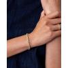 imagePAVOI 14K18K Gold Plated Simulated Diamonds Bezel Set Tennis Bracelets for Women  Cubic Zirconia Stones Trillion Trinity Radiant Cut Round Pear Heart Statement Bride Gold Bracelet Stack  Sizes 6575 InchYellow Gold