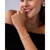 imagePAVOI 14K18K Gold Plated Simulated Diamonds Bezel Set Tennis Bracelets for Women  Cubic Zirconia Stones Trillion Trinity Radiant Cut Round Pear Heart Statement Bride Gold Bracelet Stack  Sizes 6575 InchWhite Gold