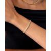 imagePAVOI 14K18K Gold Plated Simulated Diamonds Bezel Set Tennis Bracelets for Women  Cubic Zirconia Stones Trillion Trinity Radiant Cut Round Pear Heart Statement Bride Gold Bracelet Stack  Sizes 6575 InchWhite Gold
