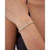 imagePAVOI 14K18K Gold Plated Simulated Diamonds Bezel Set Tennis Bracelets for Women  Cubic Zirconia Stones Trillion Trinity Radiant Cut Round Pear Heart Statement Bride Gold Bracelet Stack  Sizes 6575 InchWhite Gold
