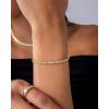imagePAVOI 14K18K Gold Plated Simulated Diamonds Bezel Set Tennis Bracelets for Women  Cubic Zirconia Stones Trillion Trinity Radiant Cut Round Pear Heart Statement Bride Gold Bracelet Stack  Sizes 6575 InchYellow Gold