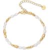 imagePAVOI 18K Gold Plated Beaded Freshwater Cultured Pearl Bracelet for Women  Dainty Bracelet with Pearl BeadsPearls  Gold Beads
