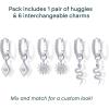 imagePAVOI 18K Gold Plated Huggie Earrings and Charm Set for Women  Mix and Match Earring Pack with Cubic Zirconia Pearl Opal Star Heart Evil Eye Snake Boho CharmsSnake