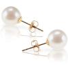 imagePAVOI 18K Gold Plated Sterling Silver Round Stud White Simulated Shell Pearl EarringsYellow Gold