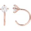 imagePAVOI 925 Sterling Silver Huggie Half Hoop Earrings  Hypoallergenic Minimalist Tiny Cartilage EarringRose Gold