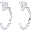 imagePAVOI 925 Sterling Silver Huggie Half Hoop Earrings  Hypoallergenic Minimalist Tiny Cartilage EarringWhite Gold