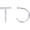 imagePAVOI 925 Sterling Silver Huggie Half Hoop Earrings  Hypoallergenic Minimalist Tiny Cartilage EarringWhite Gold