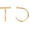 imagePAVOI 925 Sterling Silver Huggie Half Hoop Earrings  Hypoallergenic Minimalist Tiny Cartilage EarringYellow Gold