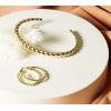 imagePAVOI Gold Plated Twisted Chunky Bangle Bracelet  14K Gold Plated  Lightweight Everyday JewelryRose Gold