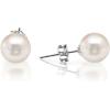 imagePAVOI Handpicked AAA 14K Gold Round White Freshwater Cultured Pearl Earrings  Pearl Earrings for WomenWhite Gold
