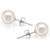 imagePAVOI Handpicked AAA 14K Gold Round White Freshwater Cultured Pearl Earrings  Pearl Earrings for WomenWhite Gold